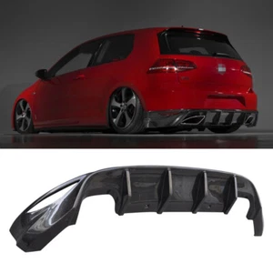 For 2014-2017 VW GOLF VII 7 MK7 GTI Real Carbon Fiber Rear Lip Bumper Diffuser - Picture 1 of 12