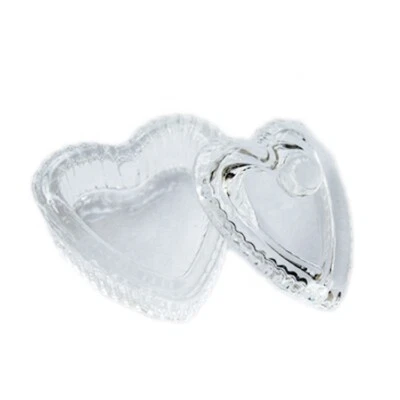 Dappen Dish Glass Heart Shape WITH LID Acrylic Liquid Powder Mixing Pot UK - Image 1 of 3