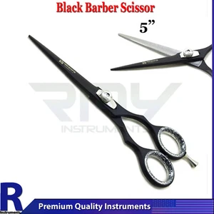 Tijeras de corte de pelo de 5" color negro barba barba bigote - Imagen 1 de 3