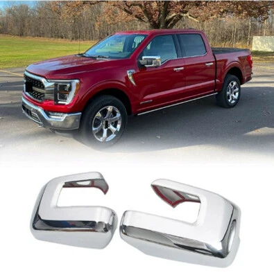 Par de cubiertas de espejos retrovisores laterales cromados ABS para Ford F150 F-150 2021-22 Foto 1 de 4