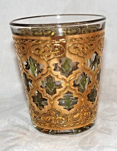 Vintage Culver Valencia MCM Schnapsglas 22kt Gold grüne Diamanten Top! - Bild 1 von 4