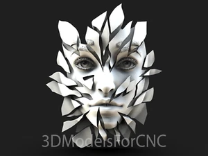 3D Model STL File for CNC Router Laser & 3D Printer Glass Face - Picture 1 of 1