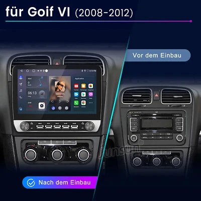 CarPlay Autoradio Android13 GPS Navi Für VW Golf VI 2008-2012 4G BT DAB+ SWC USB - Bild 1 von 4