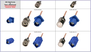Câble adaptateur BNC vers Fakra C avec RG316(AWG26) 50Ohm et longueur max 1m en option - Photo 1 sur 7
