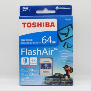 TOSHIBA FlashAir W-04 64GB Wireless Memory Card good condition - Picture 1 of 2