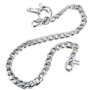 DK Simple Strong Basic Biker Trucker Key Jean Wallet Chain (30") Silver CS108 - Picture 1 of 8
