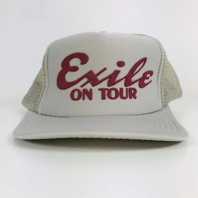 Vintage Exile Band Hat Cap Gray Snapback Trucker Gray Mesh Music Tour Concert - Image 1 of 4
