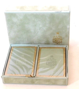 Vintage NOS Mark Cross Double Deck Playing Cards in Slipcase - Picture 1 of 5
