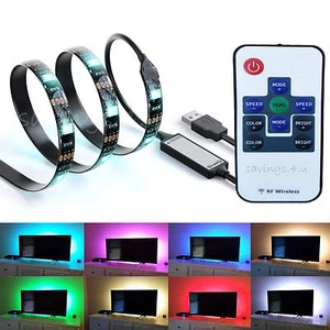 USB LED Strip Light RGB TV PC Laptop Lighting 20 Colour 20 Mode - Remote Control - Picture 1 of 1