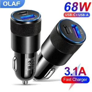 Fast Car Charger USB + TYPE-C 2 Port Universal Socket Adapter For iphone Samsung - Picture 1 of 6