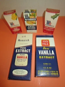 Lot Of 5 Vintage Pure Extracts, McCormick, Monarch & Ann Page, Boxes & Bottles - Picture 1 of 22