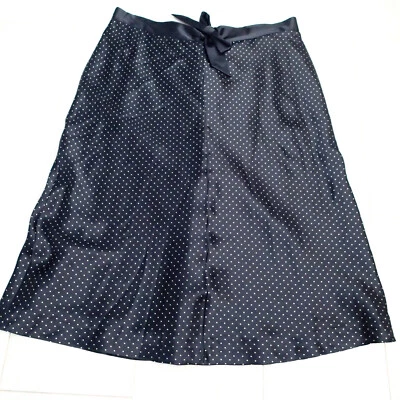 FALDA CINTA LAZO 10 BANANA REPUBLIC lunares blanco negro 100% SEDA 10  Foto 1 de 4