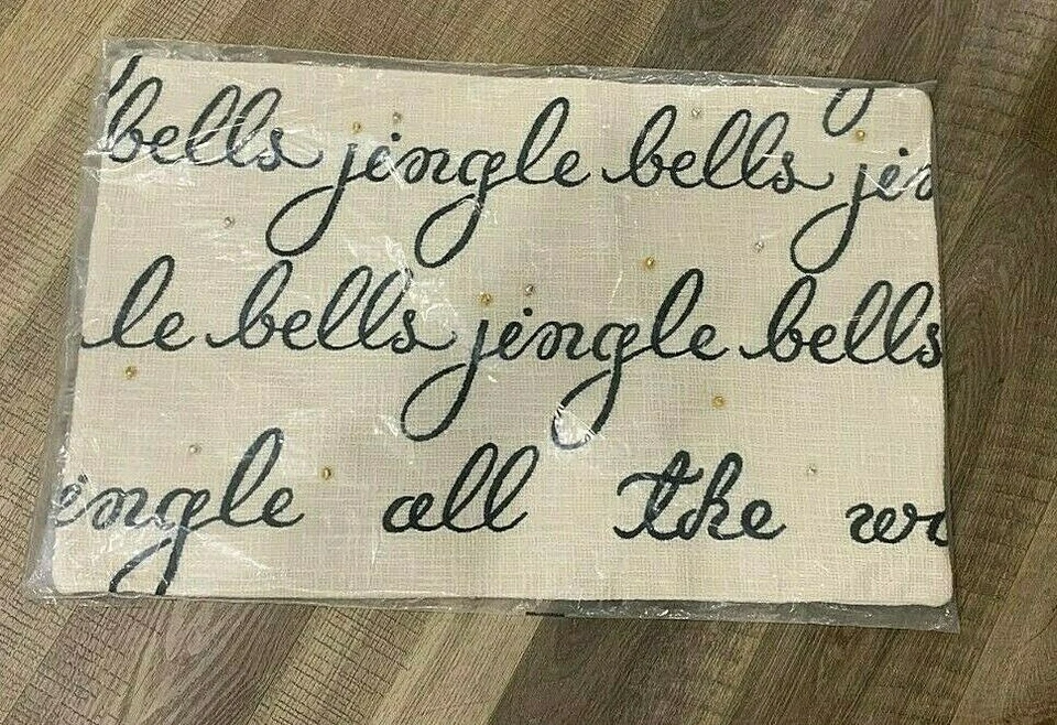 Pottery Barn Jingle Bells embroidered pillow cover NWT 26x16" lumbar - Image 1 of 1