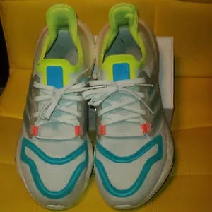 adidas Ultra Boost 22 White Sky Rush Mint Male/Men Lace Up Shoes Size 8.5 - Picture 1 of 6