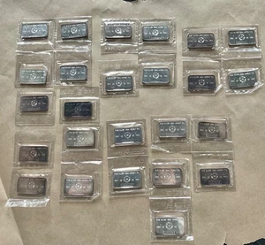 Vintage 1 oz RCM .999 Fine Silver Bars In Plastic --- 25 Bars in lot - Picture 1 of 9