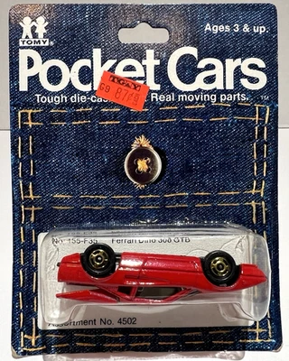 Vintage TOMY Pocket Cars No. 155-F35 Red Ferrari Dino 308 GTB New Sealed - Image 1 of 4