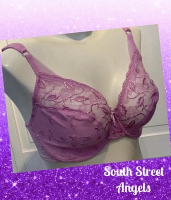 DE COLECCIÓN WACOAL 85012 ~ SUJETADOR CON AROS BORDADO HOJA PÚRPURA ORQUÍDEA ~ TALLA 34DD Foto 1 de 4