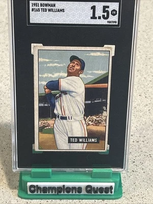 1951 Bowman Ted Williams #165 SGC 1.5 - Image 1 of 2