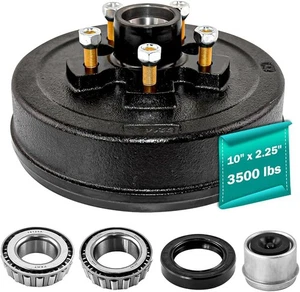 Kit de tambor de freno de remolque de 10" x 2-1/4" 5 en 4,5" para 3500 lb trabajo pesado 5 1 pieza. - Imagen 1 de 8