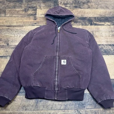 LEER Carhartt J06BRG Pato Lavado Aislado Tareas Abrigo Sudadera con Capucha Borgoña (Grande) S Foto 1 de 4