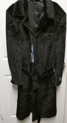 NUEVO CON ETIQUETAS BLU MARTINI Hombre Vestido Trench Negro Abrigo Largo Talla 42 Foto 1 de 4