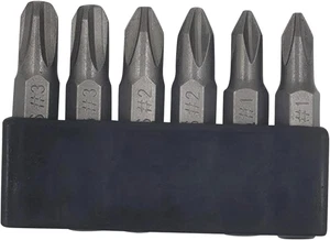 Juego de 6 brocas de destornillador JIS de 35 mm con punta magnética, vástago hexagonal de 1/4, Ste de aleación S2 - Imagen 1 de 12