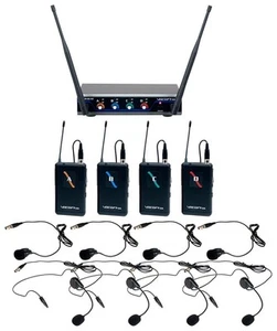 VocoPro 4 CH UHF Digital Wireless Headset & Lapel Microphone - Digital-Quad-B4 - Picture 1 of 2