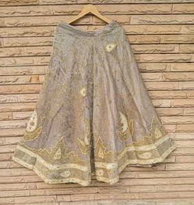 Indio Falda Lehenga Mujer Boda Vestido Vintage Bordado Falda VSS1024 - Picture 1 of 6