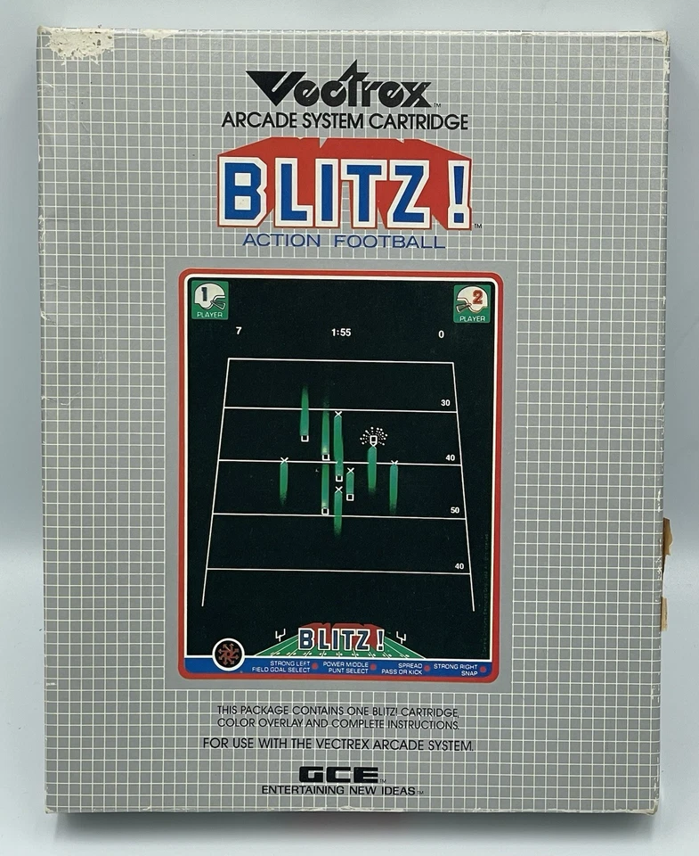 Vintage GCE Vectrex Blitz Action Football 1982 Video Game COOL - Image 1 of 3
