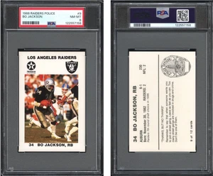 1988 Texaco Police LAPD Football Card BO JACKSON LA Raiders #9 PSA 8 122557158 - Bild 1 von 1