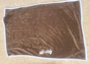 Carters Just One Year Plüsch Fleece braun blau Welpe Hund Baby Decke - Bild 1 von 8