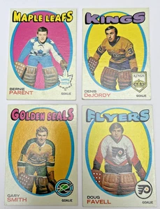 Bernie Parent 1971-72 Topps Goalie Hockey Card Lot DeJordy, Favell, Smith - Bild 1 von 11