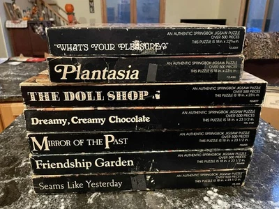 VTG Springbok Puzzles, Lot of 7, 500 pieces each, all COMPLETE! - Image 1 of 4