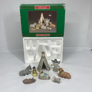 Vintage 1992 House of Lloyd Indianer Krippe 9 (8) Stück Set 541400 Lesen - Bild 1 von 17