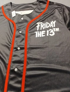 Friday the 13th Men Baseball Type Jersey Shirt Size 2X Black w/Red Trim NWT - Picture 1 of 16