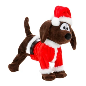 Weihnachtsmann Hund Dackel Weihnachtshund Weihnachtsfigur Musik Singt & Tanzt - Bild 1 von 3