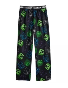 Minecraft Pajama Pants Night Scene Sleep Pants Small 4/5 Black Mojang Creeper - Picture 1 of 1