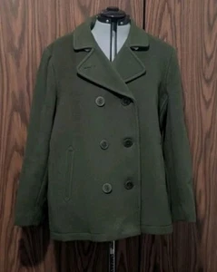 L.L. Bean Bellandi Classic Lambswool Peacoat Double Breasted Italy 20 Petite New - Picture 1 of 9