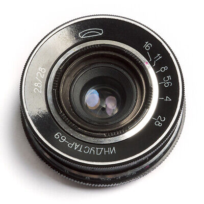 ☭ Industar-69 2.8/28mm Wide Angle Vintage Soviet USSR M39 Leica L39 Pancake Lens • 78.58€
