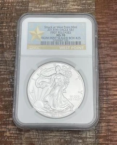 2013-W $1 US American Silver Eagle ~ NGC MS70 ~ First Releases ~ Mint Sealed Box - Picture 1 of 4