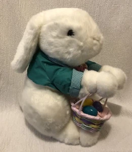 13" Plush Peter Cottontail Bunny Rabbit 1995 Dayton Hudson Holding Easter Basket - Picture 1 of 4