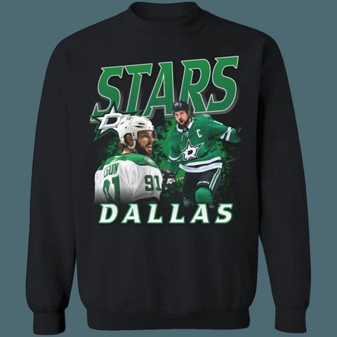 Dallas Stars Player Mash Vintage NHL Crewneck Sweatshirt Gifts for Fans Cover