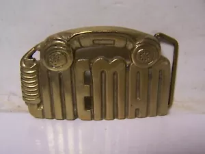 Fibbia per cintura vintage 1981 Barone ottone massiccio PHONE LINEMAN 4502 - Foto 1 di 4