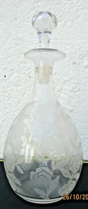 Carafe Crystal Decanter Baccarat Fontenoy Decor Stylized Roses Art Deco Era - Picture 1 of 12