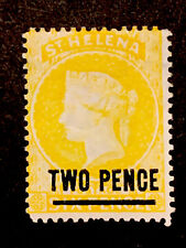 3/3189 St. Helena GB British Stamp 2Ps Over 6Ps Perf 14 MHROG Nice Coll