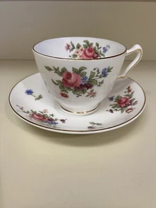 Vtg Crown Staffordshire Fine Bone China Tea Cup & Saucer England Pink Roses WOW! - Picture 1 of 20