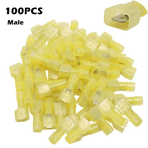 AWG12-10  Nylon Male Spade Terminals Insulated Electrical Wire Connector100 PCS - Picture 1 of 6