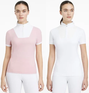 LeMieux Sophia Short Sleeve Pleated Show Shirt Ladies Technical Wicking Comp Top - Picture 1 of 14