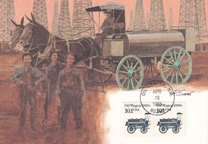 USA 1985 FIRST DAY COVER ON MAXI CARD, TRANSPORTATION, OIL WAGON - Picture 1 of 2