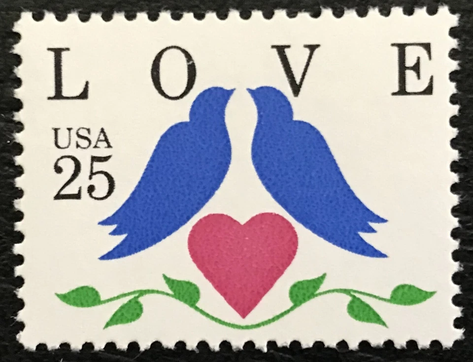 1990 Scott #2440 - 25¢ - LOVE, DOVES - Single Stamp - Mint NH - Image 1 of 1
